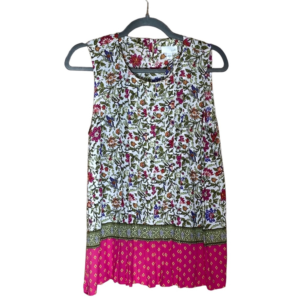 *J Jill Size Small 100% Rayon Sleeveless Floral Boho Tunic